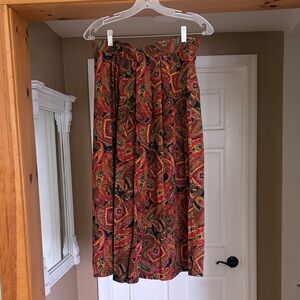 Vintage Paisley Print Women's Midi Skirt